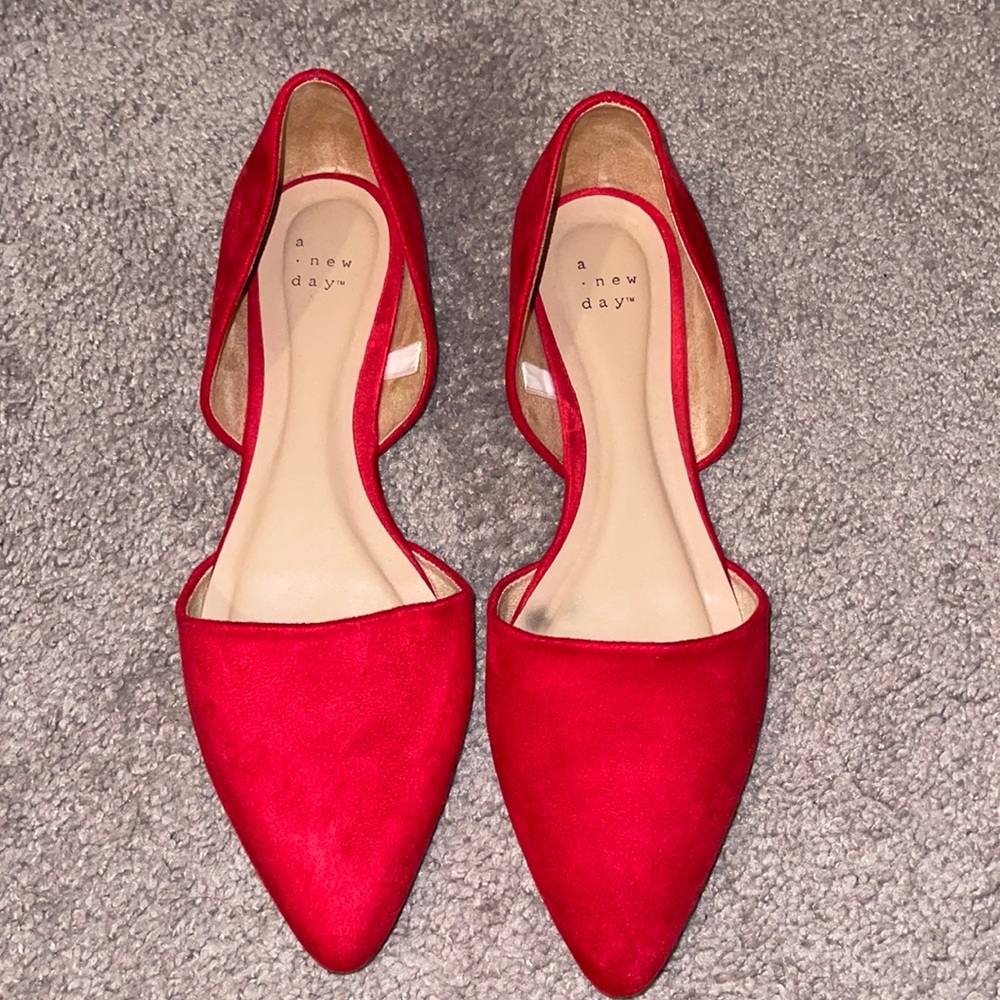 A New Day Rebecca Pointed Toe Ballet Flats Red